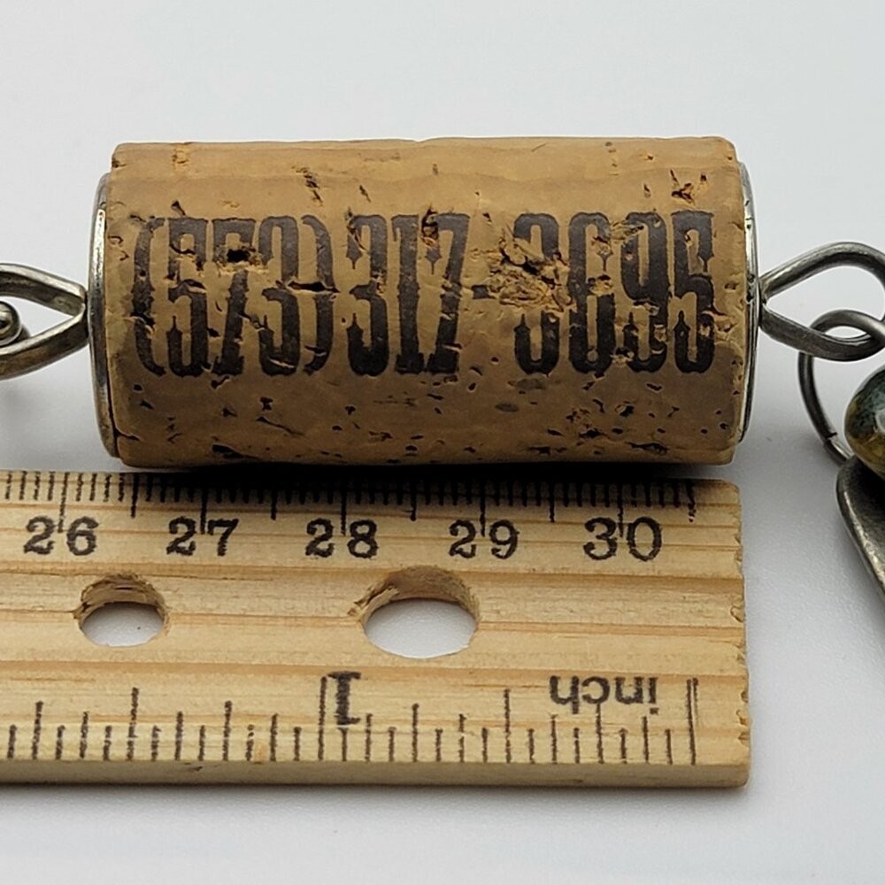 Novelty No Whining Cork Pendant Necklace 30" USA Ball Bead Chain CASA DE LOCO - Picture 6 of 11